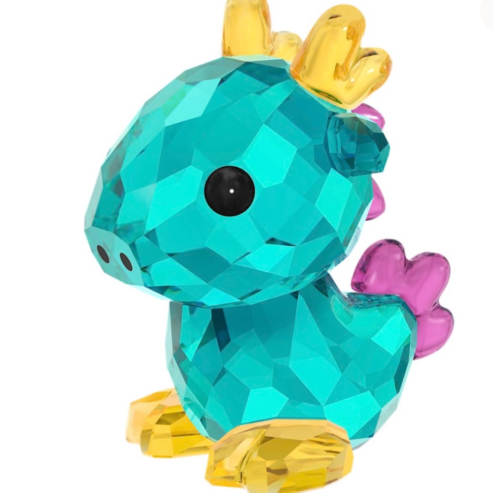 Swarovski Crystal Figurine in Blue, Yellow, and Purple